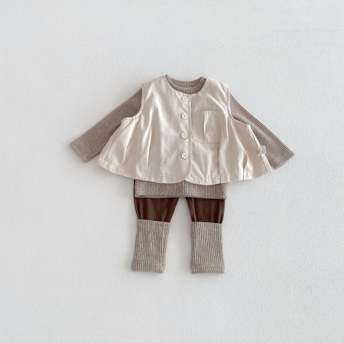 2026 Spring and Autumn Infant Baby Kids Girls Long Sleeves Solid Color Pullover, Color Patchwork Pants with Vest Sets Wholesale 2026 Spring and Autumn Infant Baby Kids Girls Long Sleeves Solid Color Pullover, Color Patchwork Pants with Vest Sets Wholesale