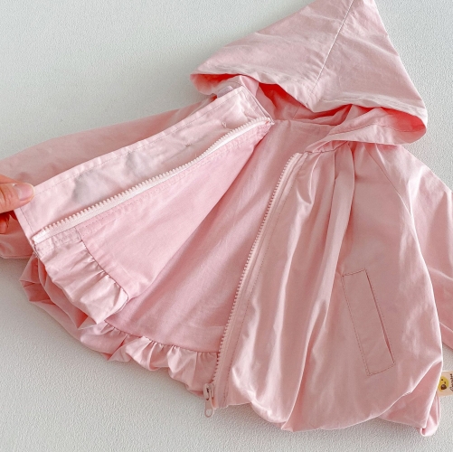 New Arrival Spring Baby Kids Girls Long Sleeves Cartoon Pattern Hooded Coat for Stylish Girls Wholesale