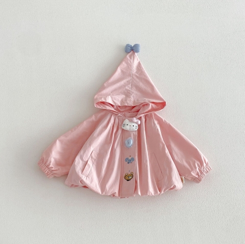 New Arrival Spring Baby Kids Girls Long Sleeves Cartoon Pattern Hooded Coat for Stylish Girls Wholesale New Arrival Spring Baby Kids Girls Long Sleeves Cartoon Pattern Hooded Coat for Stylish Girls Wholesale