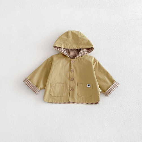 New Arrival Spring Baby Kids Boys and Girls Long Sleeves Plaid Pattern Hooded Color Patchwork Coat Wholesale New Arrival Spring Baby Kids Boys and Girls Long Sleeves Plaid Pattern Hooded Color Patchwork Coat Wholesale