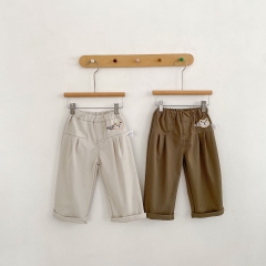 2026 Spring and Autumn New Arrival Baby Kids Unisex Teddy Embroidered Pattern Pants Wholesale