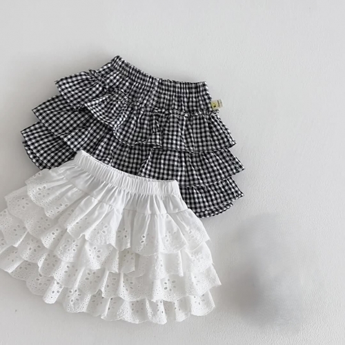 Infant Baby Kids Girls One Piece Flowers or Plaid Pattern Skirt in Summer Wholesale