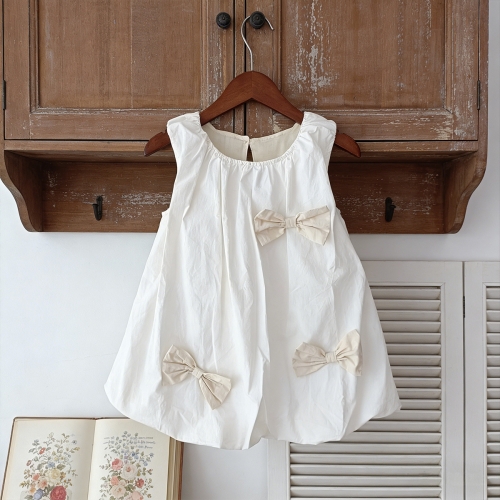 Summer Infant Baby Girls Cute Butterfly-bow Pattern Sleeveless One Piece Dress Wholesale