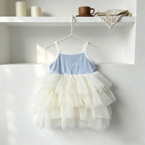 Summer Infant Baby Girls Cute Color Patchwork Sleeveless One Piece Dress Wholesale