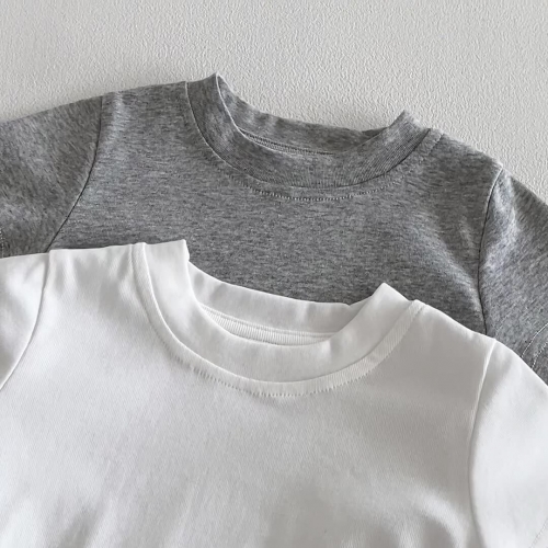 New Arrival Summer Infant Baby Girls Lace Trim Flowers Embroidered Short Sleeves T-shirt Wholesale