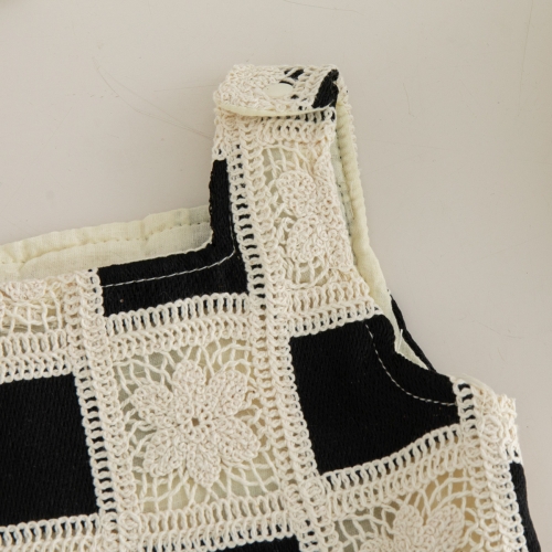 2026 Summer Infant Baby Kids Girls Sleeveless Plaid Top Vest with Plain Shorts Sets Wholesale