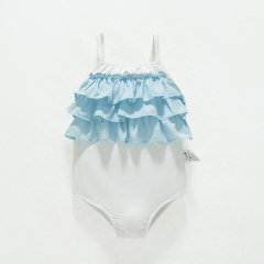 Infant Baby Girls Color Patchwork Strap Swimsuit In Summer Wholesale