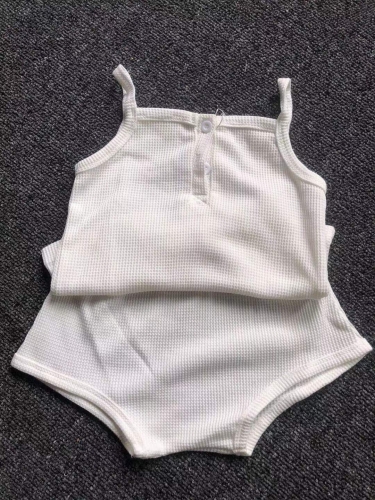 2026 Summer Infant Baby Kids Sleeveless Plain Top Vest with Shorts Sets Wholesale