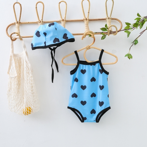 Infant Baby Girls Teddy Bear or Hearts Pattern Strap Swimsuit In Summer Wholesale