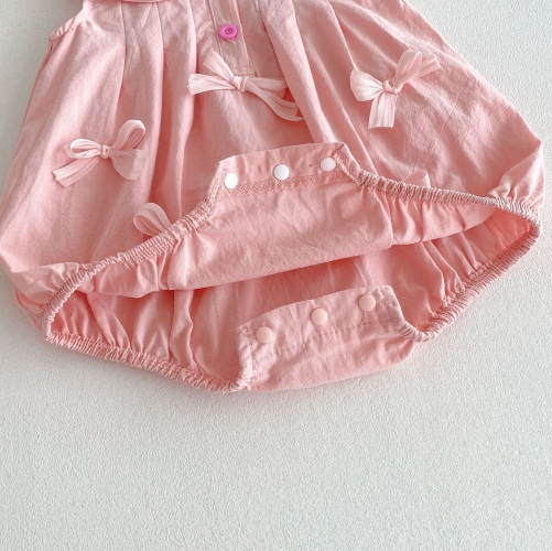Summer Infant Baby Girls Cute Butterfly-bows Pattern Sleeveless One Piece Onesies Wholesale