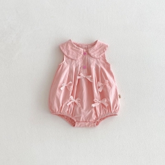 Summer Infant Baby Girls Cute Butterfly-bows Pattern Sleeveless One Piece Onesies Wholesale
