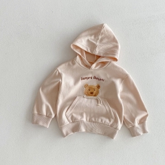 New Arrival Spring and Autumn Baby Kids Unisex Long Sleeves Teddy Bear Pattern Hoodies Wholesale