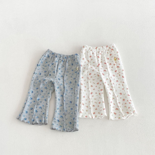 2026 Autumn Infant Baby Kids Girls Floral Flared Pants Wholesale