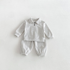 Autumn Infant Baby Kids Long Sleeves Dots Pattern Top and Pants Casual Clothing Sets Wholesale