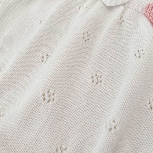 Winter and Autumn Infant Baby Girls Hearts Pattern Long Sleeves One Piece Knitted Onesies Wholesale