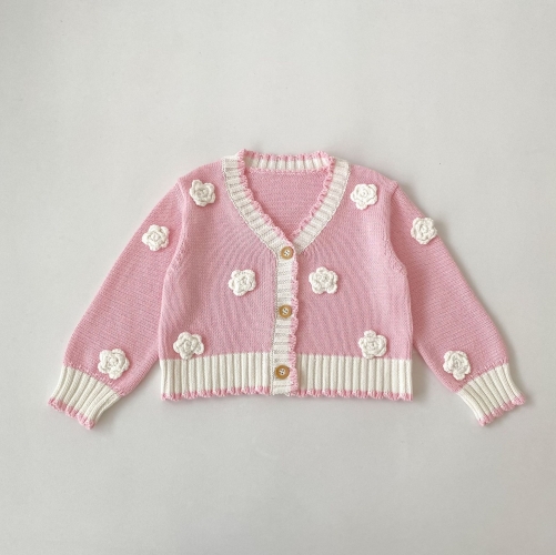 New Arrival Spring and Autumn Infant Baby Kids Girls Flowers Pattern Long Sleeves Knitted Cardigan Wholesale New Arrival Spring and Autumn Infant Baby Kids Girls Flowers Pattern Long Sleeves Knitted Cardigan Wholesale