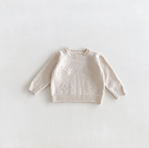 New Arrival Winter and Autumn Infant Baby Kids Girls Solid Color Long Sleeves Knitted Sweater Wholesale