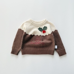New Arrival Winter and Autumn Infant Baby Kids Girls Christmas Pattern Long Sleeves Knitted Sweater Wholesale