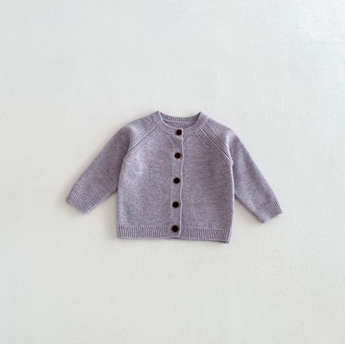 New Arrival Winter and Autumn Infant Baby Kids Girls Solid Color Long Sleeves Knitted Cardigan Wholesale