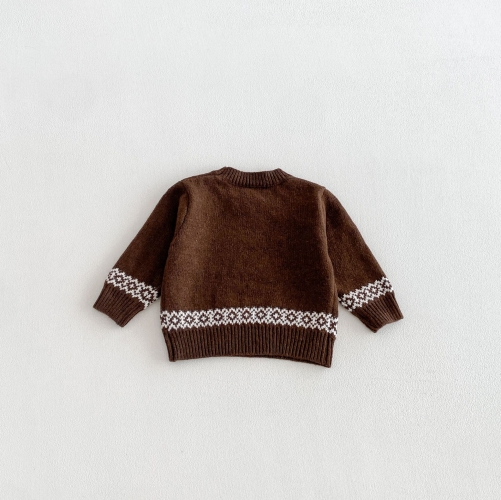 New Arrival Winter and Autumn Infant Baby Kids Long Sleeves Knitted Jacquard Pattern Sweater Wholesale